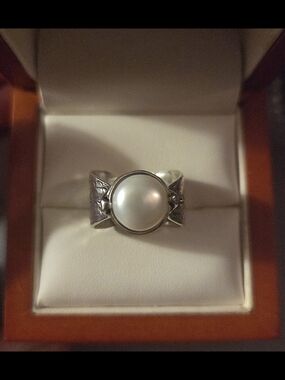 Rare Silpada 925 Fresh Water Pearl Statement Ring